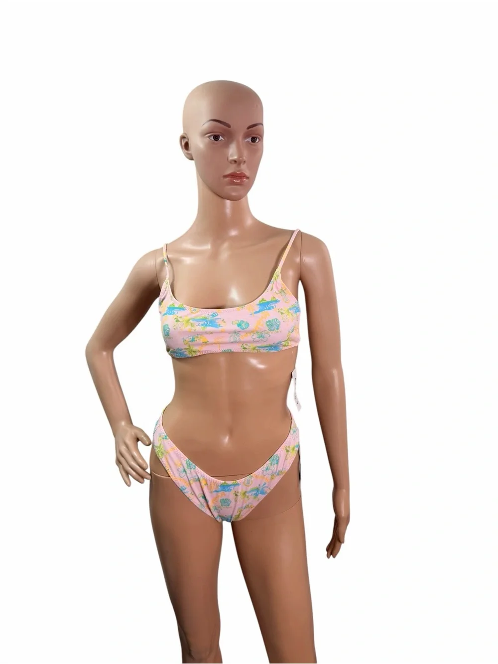 Pacsun Women’s Size Medium Pink Hawaii California Tank Bikini Set